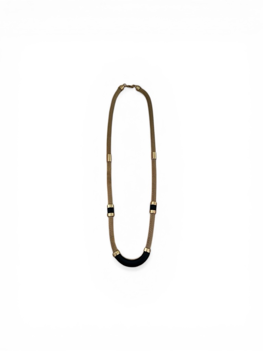 Vince Camuto Gold-Tone Mesh Necklace with Black Crescent